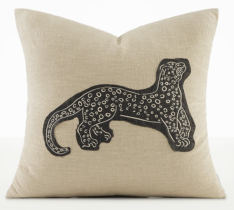 Abstract Cheetah Modern Pillows For Couch, Wild Animal Print Decorative Throw Pillow Covers, Large Faux Fur Style Cushions For Living Room Sofa, Safari Theme Home Accents
