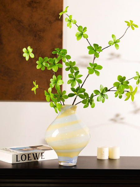 Modern Glass Bud Vases, Centerpiece Vases on Table, Handmade Liuli Vases, Color Glaze Vase, Contemporary Vases for Modern Home Decor-ArtWorkCrafts.com