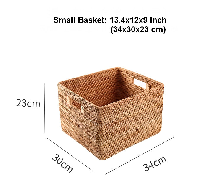 Extra Large Woven Baskets for Living Room, Storage Baskets for Clothes, Storage Baskets for Kitchen, Rectangular Storage Basket for Bedroom, Storage Baskets for Shelves-ArtWorkCrafts.com