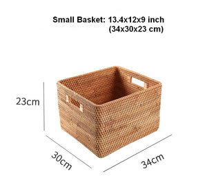 Extra Large Woven Baskets for Living Room, Storage Baskets for Clothes, Storage Baskets for Kitchen, Rectangular Storage Basket for Bedroom, Storage Baskets for Shelves-ArtWorkCrafts.com
