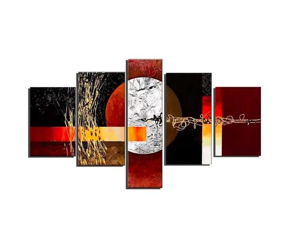 Multiple Wall Art Paintings, Red and Black Abstract Painting, Large Painting for Sale, Modern Abstract Paintings-ArtWorkCrafts.com