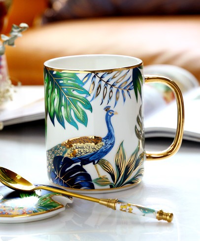 Large Capacity Jungle Animal Porcelain Mugs, Creative Porcelain Cups, Large Ceramic Mugs for Office, Unique Ceramic Mugs in Gift Box-ArtWorkCrafts.com