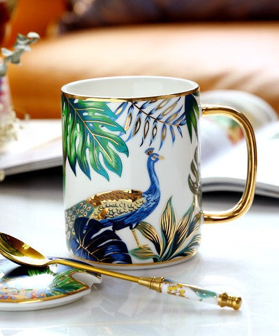 Unique Ceramic Mugs in Gift Box, Creative Porcelain Cups, Large Capacity Jungle Animal Porcelain Mugs, Large Ceramic Mugs for Office-ArtWorkCrafts.com