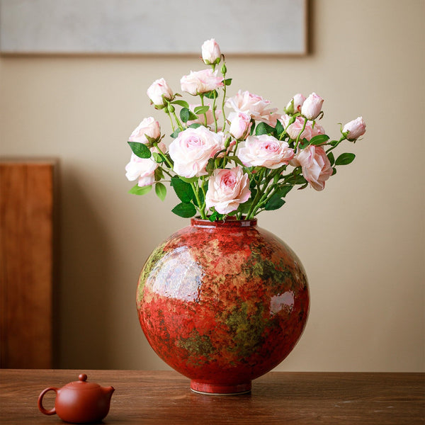 Handmade Water Holding Flower Vases, Large Pottery Flower Vases, Modern Bouquet Flower Vases, Centerpiece on Dining Table, Flower Vase on Table-ArtWorkCrafts.com