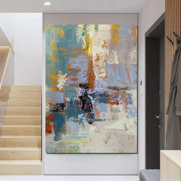 Large Painting Behind Couch, Buy Abstract Painting Online, Simple Modern Art, Living Room Wall Art Paintings, Acrylic Abstract Paintings Behind Sofa-ArtWorkCrafts.com