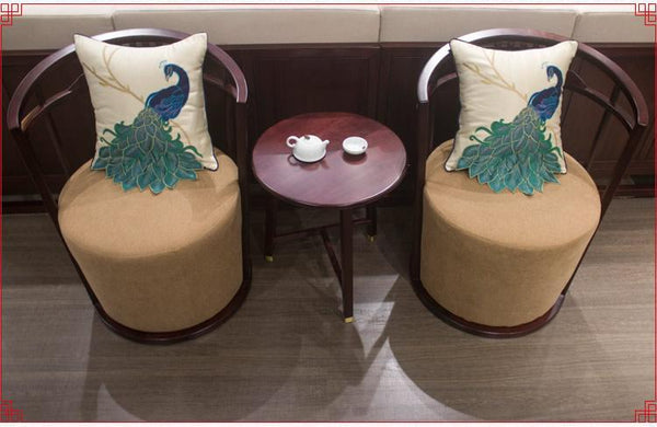 Beautiful Decorative Throw Pillows, Embroider Peacock Cotton and linen Pillow Cover, Decorative Sofa Pillows, Decorative Pillows for Couch-ArtWorkCrafts.com
