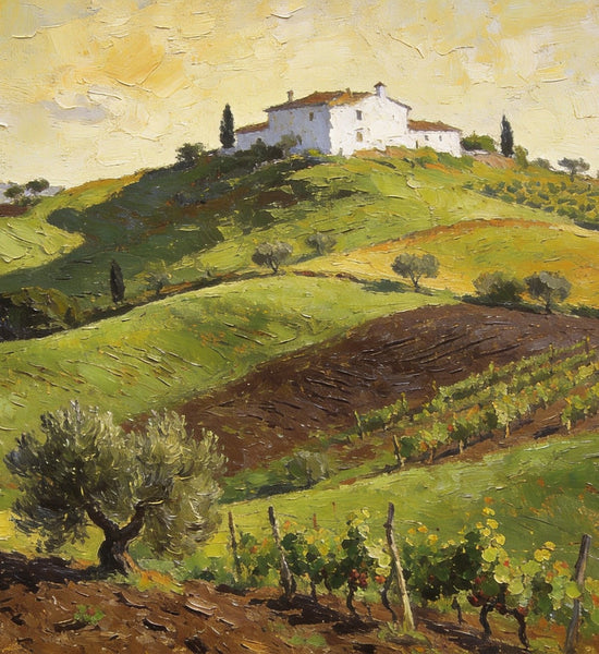 Original Landscape Paintings, Tuscan Hillside Charm, Canvas Wall Art Paintings, Hand Painted Canvas Art, Original Oil Paintings, Buy Canvas Paintings Online-ArtWorkCrafts.com