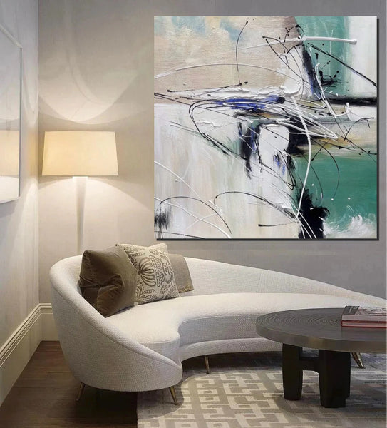 Abstract Acrylic Paintings for Living Room, Oversized Large Wall Art, Modern Contemporary Artwork, Buy Paintings Online, Heavy Texture Canvas Art-ArtWorkCrafts.com