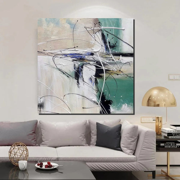 Abstract Acrylic Paintings for Living Room, Oversized Large Wall Art, Modern Contemporary Artwork, Buy Paintings Online, Heavy Texture Canvas Art-ArtWorkCrafts.com