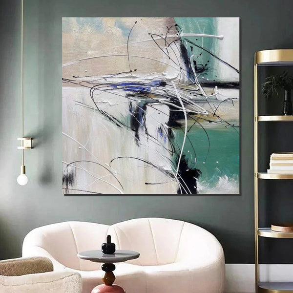 Abstract Acrylic Paintings for Living Room, Oversized Large Wall Art, Modern Contemporary Artwork, Buy Paintings Online, Heavy Texture Canvas Art-ArtWorkCrafts.com