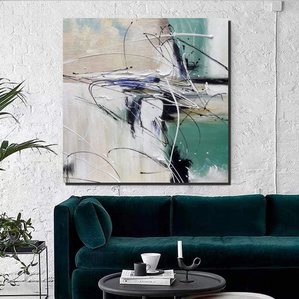 Abstract Acrylic Paintings for Living Room, Oversized Large Wall Art, Modern Contemporary Artwork, Buy Paintings Online, Heavy Texture Canvas Art-ArtWorkCrafts.com