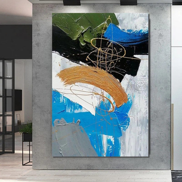 Large Acrylic Canvas Paintings, Living Room Abstract Wall Art Ideas, Large Wall Art Ideas, Impasto Painting, Simple Modern Abstract Painting-ArtWorkCrafts.com
