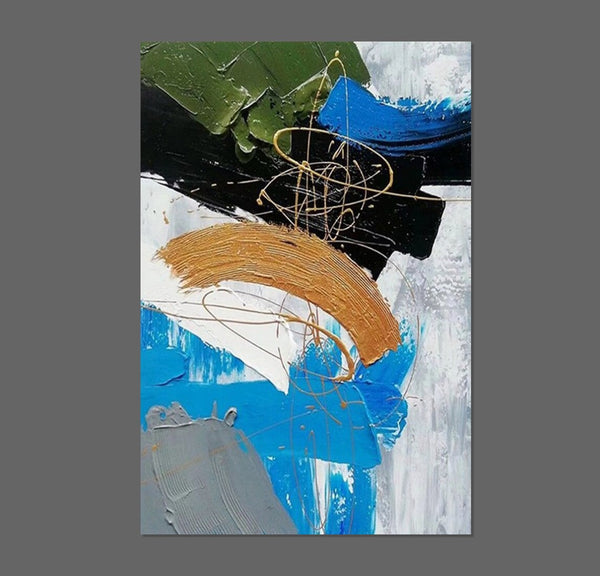Large Acrylic Canvas Paintings, Living Room Abstract Wall Art Ideas, Large Wall Art Ideas, Impasto Painting, Simple Modern Abstract Painting-ArtWorkCrafts.com