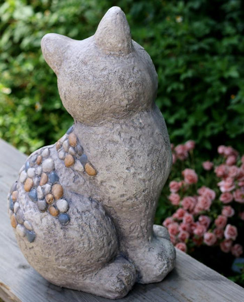 Large Lovely Cat Statue for Garden Courtyard Ornament, Animal Statue, Villa Outdoor Decor Gardening Ideas-ArtWorkCrafts.com