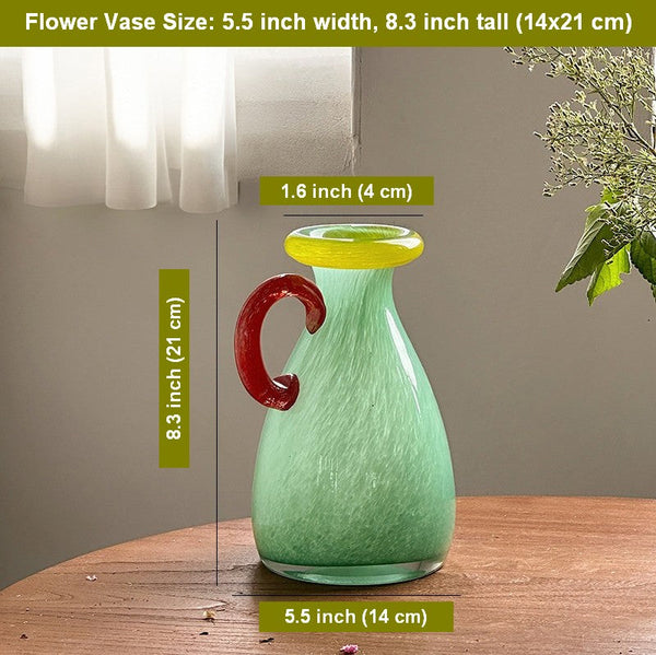 Cute Handmade Glass Bud Vases, Decorative Flower Vases, Flower Vases on Table, Small Flower Vase, Modern Glass Flower Vases-ArtWorkCrafts.com