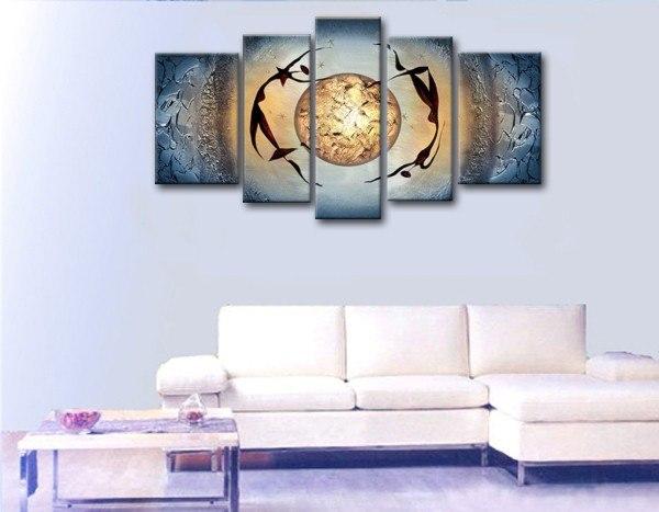 Abstract Figure Painting, African Girl Painting, 5 Piece Canvas Painting, Woman Painting-ArtWorkCrafts.com