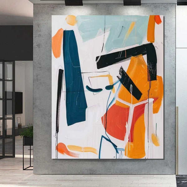 Large Wall Art Ideas, Impasto Painting, Simple Modern Abstract Painting, Large Acrylic Canvas Paintings, Living Room Abstract Wall Art Ideas-ArtWorkCrafts.com