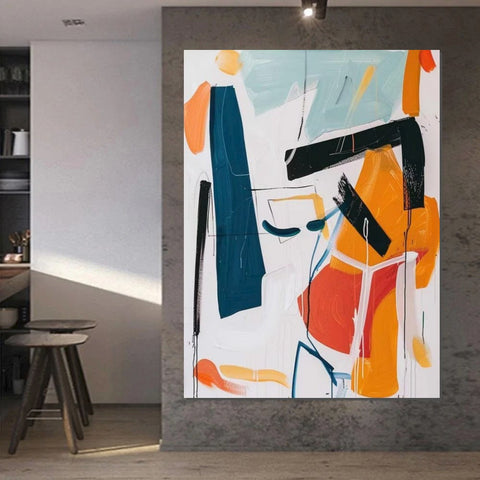 Large Wall Art Ideas, Impasto Painting, Simple Modern Abstract Painting, Large Acrylic Canvas Paintings, Living Room Abstract Wall Art Ideas-ArtWorkCrafts.com