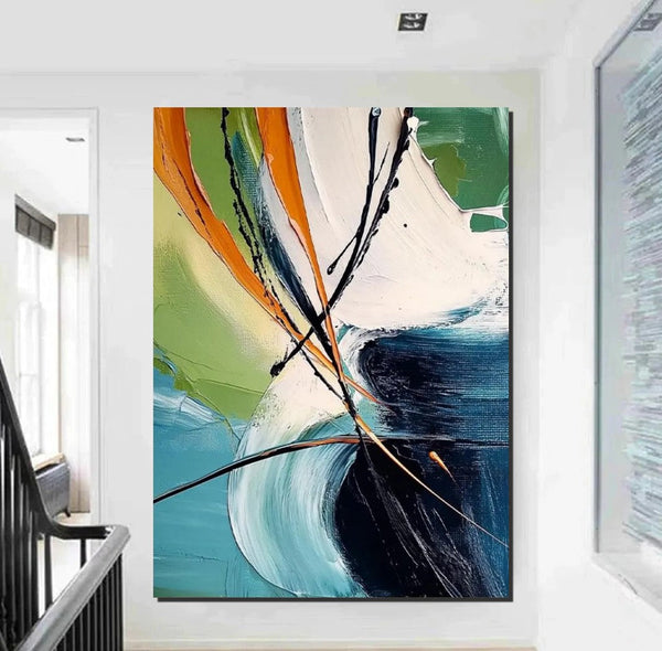 Dining Room Canvas Painting, Contemporary Modern Artwork, Large Canvas Painting for Office, Simple Modern Acrylic Paintings-ArtWorkCrafts.com