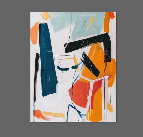 Large Wall Art Ideas, Impasto Painting, Simple Modern Abstract Painting, Large Acrylic Canvas Paintings, Living Room Abstract Wall Art Ideas-ArtWorkCrafts.com