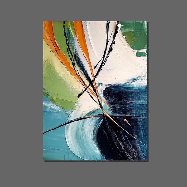 Dining Room Canvas Painting, Contemporary Modern Artwork, Large Canvas Painting for Office, Simple Modern Acrylic Paintings-ArtWorkCrafts.com