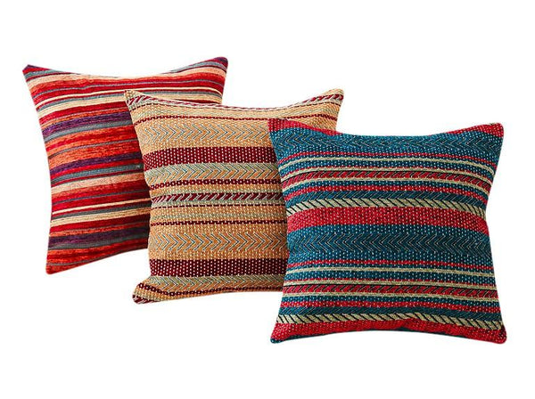 Bohemian Decorative Sofa Pillows, Geometric Pattern Chenille Throw Pillow for Couch, Decorative Throw Pillows-ArtWorkCrafts.com