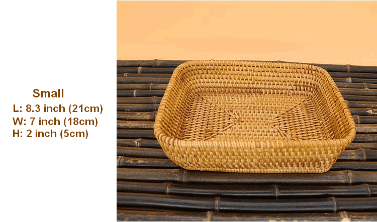 Small Rattan Storage Baskets, Storage Baskets for Shelves, Kitchen Storage Basket, Woven Storage Baskets for Bathroom-ArtWorkCrafts.com