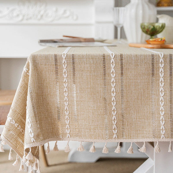Extra Large Modern Rectangular Table Cloth for Dining Room Table, Linen Square Tablecloth for Kitchen, Large Table Covers for Sale-ArtWorkCrafts.com