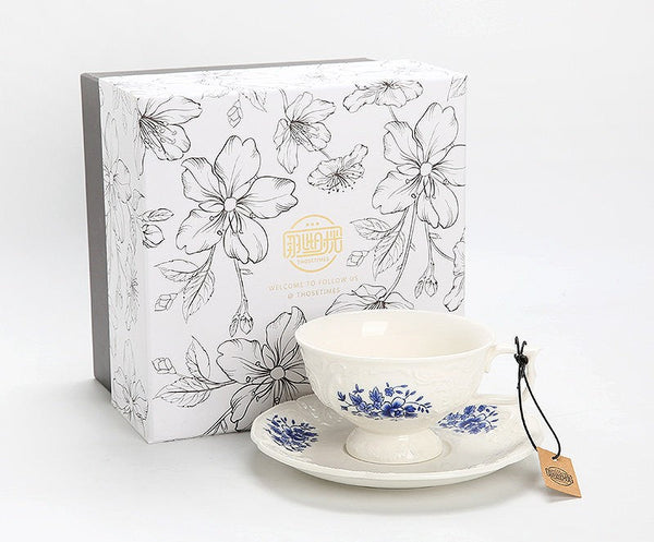 Porcelain Coffee Saucer, Traditional Ceramic Tea Cup with Saucer, Afternoon Tea Saucer Set, Coffee Gift Box Set, Vintage Tea Cup Set, Modern Ceramic Cup-ArtWorkCrafts.com