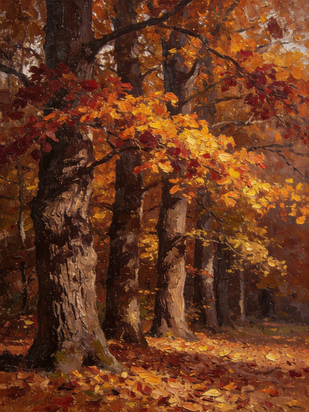 Original Landscape Art, Autumn Forest Landscape, Landscape Paintings for Bedroom, Small Oil Paintings, Hand Painted Canvas Art, Heavy Texture Wall Art Paintings-ArtWorkCrafts.com