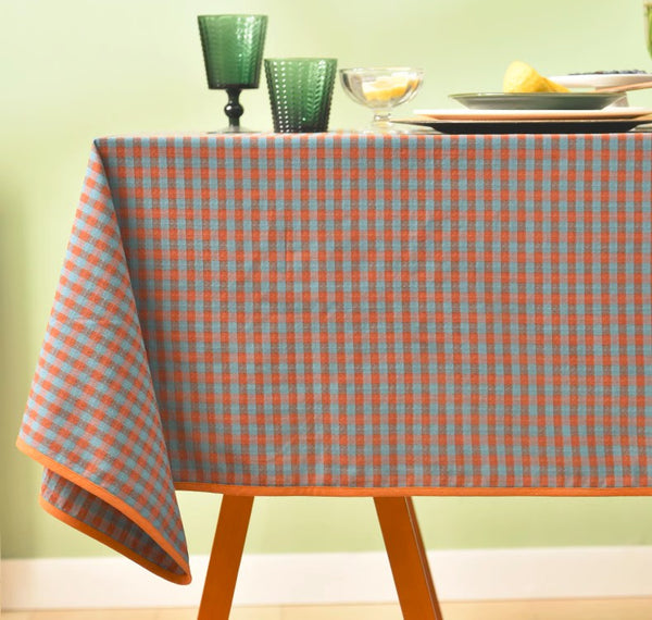 Cotton Chequer Rectangular Tablecloth for Kitchen, Rectangle Table Covers for Dining Room Table, Square Tablecloth for Coffee Table, Farmhouse Table Cloth-ArtWorkCrafts.com