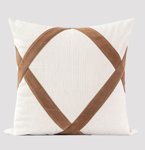 Modern Sofa Throw Pillows, Large Decorative Throw Pillows for Couch, White Abstract Contemporary Throw Pillow for Living Room-ArtWorkCrafts.com