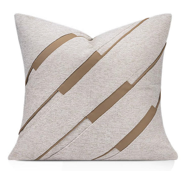 Light Grey Modern Pillows for Couch, Abstract Decorative Throw Pillows for Living Room, Large Modern Sofa Cushion, Decorative Pillow Covers-ArtWorkCrafts.com