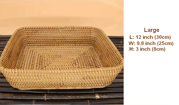 Small Rattan Storage Baskets, Storage Baskets for Shelves, Kitchen Storage Basket, Woven Storage Baskets for Bathroom-ArtWorkCrafts.com