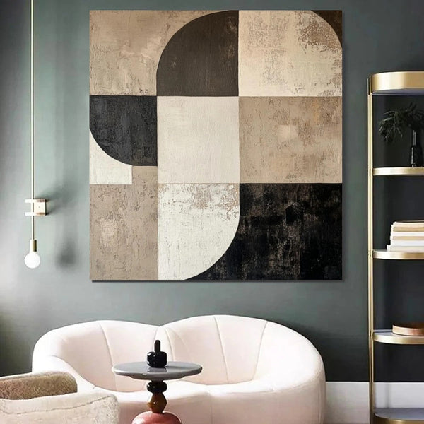 Large Painting on Canvas, Simple Modern Art, Bedroom Wall Art Paintings, Acrylic Abstract Paintings, Buy Abstract Painting Online, Black Abstract Paintings-ArtWorkCrafts.com