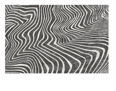 Mid Century Area Rugs for Living Room, Black Stripe Area Rugs under Sofa, Abstract Contemporary Rugs for Bedroom, Modern Carpets for Office, Dining Room Floor Rugs