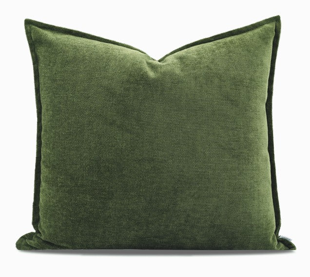 Large Throw Pillow for Interior Design, Simple Decorative Throw Pillows, Large Green Square Modern Throw Pillows for Couch, Contemporary Modern Sofa Pillows-ArtWorkCrafts.com