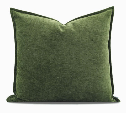 Large Throw Pillow for Interior Design, Simple Decorative Throw Pillows, Large Green Square Modern Throw Pillows for Couch, Contemporary Modern Sofa Pillows-ArtWorkCrafts.com