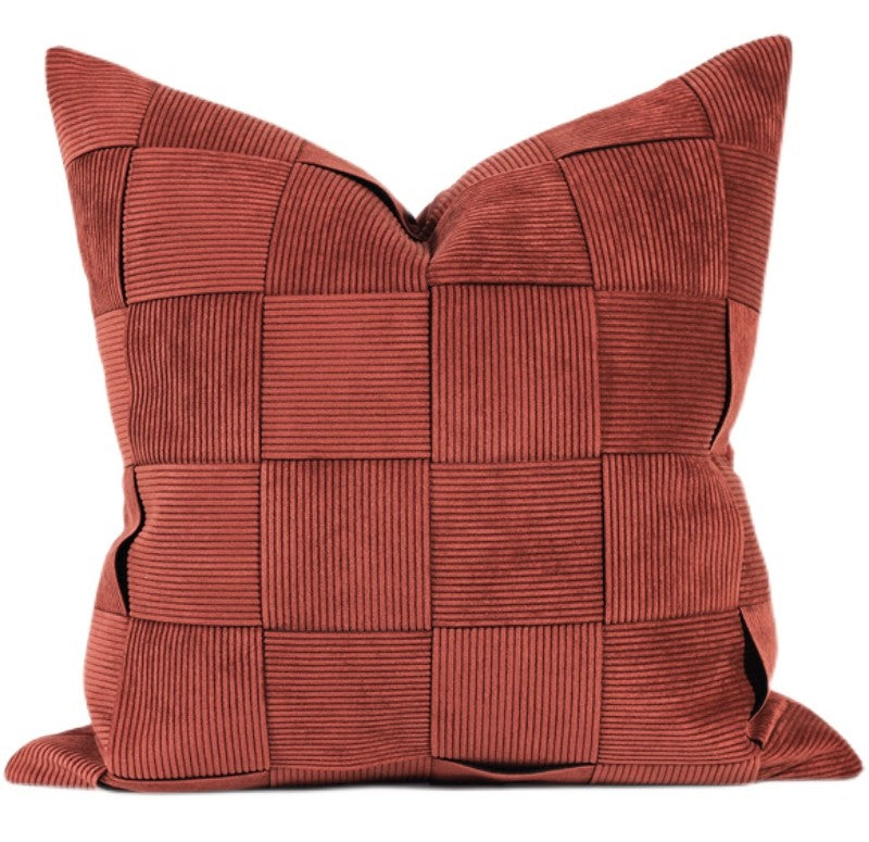 Modern Throw Pillows, Decorative Throw Pillow for Couch, Red Modern Sofa Pillows, Decorative Throw Pillows for Living Room Couch, Large Square Pillows-ArtWorkCrafts.com