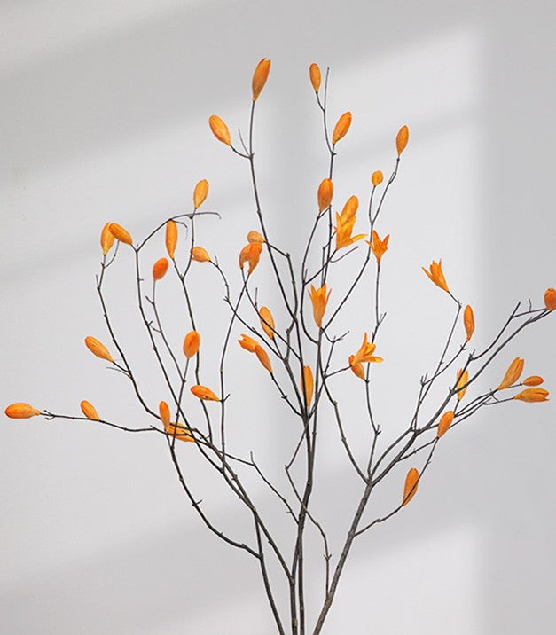 Magnolia Long Twigs, Natural Decorations, Dried Magnolia Branch, Flower Arrangement, Handmade Artificial Flower, Natural Dried Branches-ArtWorkCrafts.com