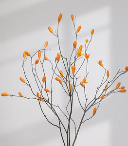 Magnolia Long Twigs, Natural Decorations, Dried Magnolia Branch, Flower Arrangement, Handmade Artificial Flower, Natural Dried Branches-ArtWorkCrafts.com