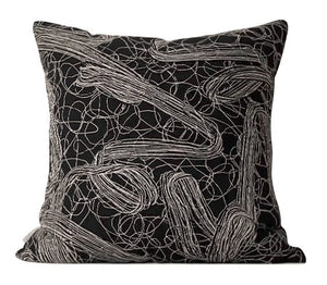 Decorative Pillow for Interior Design, Black Modern Throw Pillows, Simple Modern Throw Pillow for Couch, Modern Sofa Pillow Covers-ArtWorkCrafts.com
