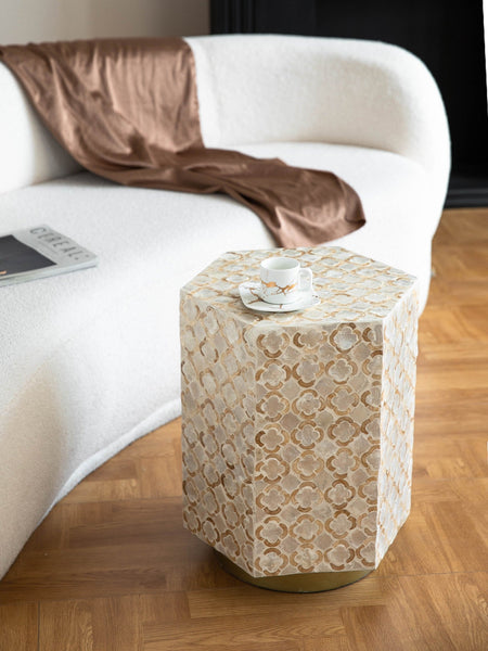 Creative Coffee Table, Contemporary Small Sofa Side Table, Shell Small Side Table, Portable Casual Side Table, Unique Small End Table-ArtWorkCrafts.com