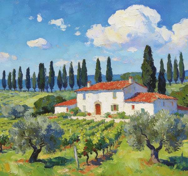 Landscape Canvas Paintings, Tuscan Landscape Delight, Original Landscape Paintings, Buy Paintings Online, Hand Painted Canvas Art-ArtWorkCrafts.com