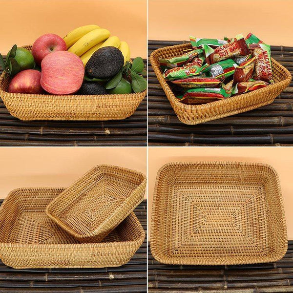 Small Rattan Storage Baskets, Storage Baskets for Shelves, Kitchen Storage Basket, Woven Storage Baskets for Bathroom-ArtWorkCrafts.com