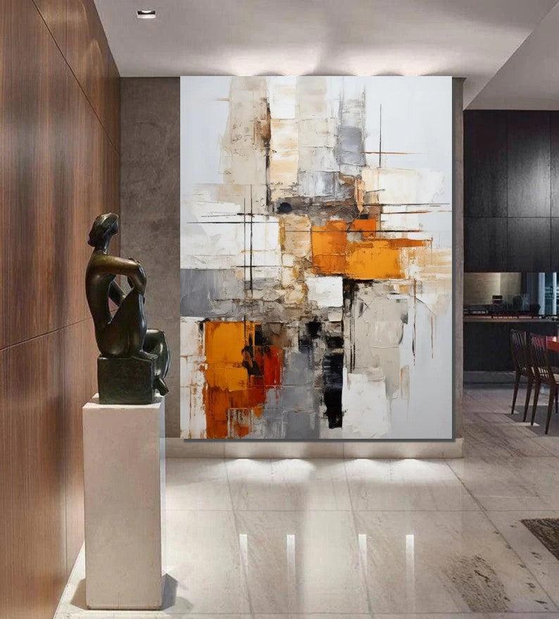 Bedroom Wall Art Paintings, Large Painting on Canvas, Acrylic Abstract Paintings, Buy Abstract Painting Online, Simple Modern Art-ArtWorkCrafts.com