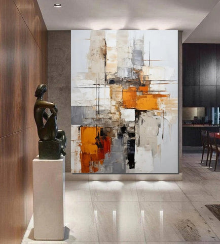 Bedroom Wall Art Paintings, Large Painting on Canvas, Acrylic Abstract Paintings, Buy Abstract Painting Online, Simple Modern Art-ArtWorkCrafts.com