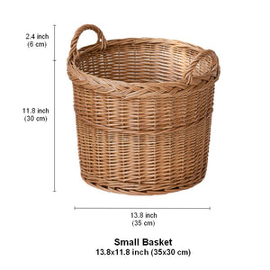 Round Storage Basket for Clothes, Natural Hand-woven Wicker Storage Basket for Clothes, Extra Large Kitchen Storage Baskets, Willow Weaving Baskets for Clothes-ArtWorkCrafts.com
