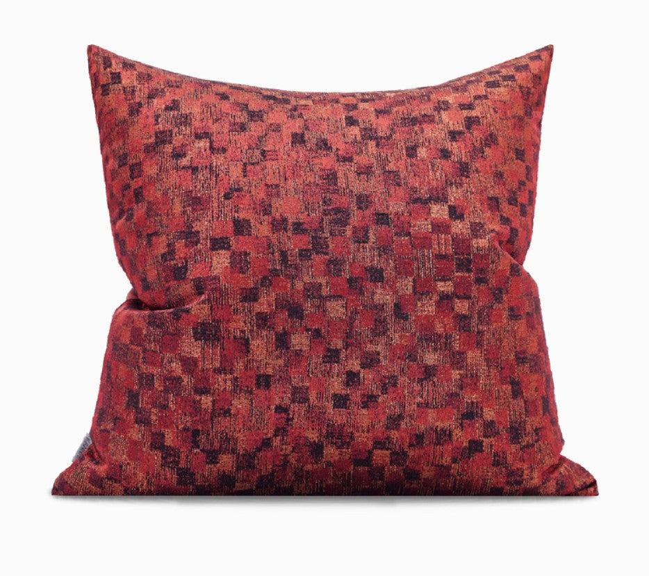 Large Modern Sofa Pillows, Red Decorative Throw Pillows for Couch, Large Decorative Throw Pillows, Contemporary Sofa Pillows for Interior Design-ArtWorkCrafts.com