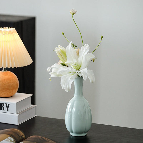 Small Flower Vases on Table, Rustic Porcelain Flower Vases, Ceramic Bud Vases, Handmade Water Holding Flower Vase-ArtWorkCrafts.com